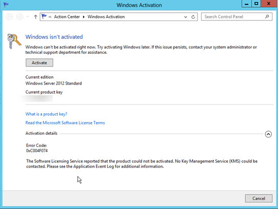 windows server 2012 r2 activation